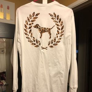 Med PINK white long sleeve tee